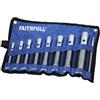 Faithfull Set di chiavi a tubo doppie Faithfull - 8 pezzi, 16 misure (6-22 mm) con leva di serraggio e rotolo portaoggetti per meccanici, idraulici e riparazioni auto