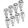 PATIKIL 3-6mm Tubo Dia Pesca Asta Punte Riparazione Kit 8pz Acciaio Inox Anello Guide per Acqua Salata Acqua Dolce Pesca Nero e Argento