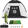 HelaCueil Rete pratica da golf, 300 x 200 cm, con tappetino in tri-tappeto erboso, reti di aiuto per l'allenamento del golf, con bersaglio in nylon per ridurre il rumore (L)