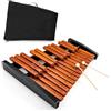 KOMFOTTEU Xilofono con 25 Note Scritte, Glockenspiel in Legno di Pino con 2 Mazzuoli, Strumento Musicale a Percussione a Mano con Borsa per il Trasporto, Metallofono Scuola Media per Bambini, Adulti