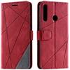 SONWO Cover per Huawei P40 Lite Flip Caso in PU Pelle Case Cover Portafoglio Custodia per Huawei P40 Lite E, [Kickstand] [Slot per Schede], Rosso