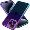 N NEWTOP Cover Moda 02 TPU Compatibile per iPhone 15 Pro, Colorata Sfumata Trasparente Opaca Morbida Flessibile Custodia con Protezione Fotocamera in Vetro Temperato Completa e Cromata (Viola)