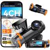 VANTRUE N5S Telecamere Auto STARVIS 2, 4 canali Dash Cam 2.7K+ Dual 1080P+ 1440P anteriore, interno e posteriore, HDR, Wi-Fi 5G, Controllo vocale, GPS, Parcheggio buffer 24, LTE opzionale, max 1 TB