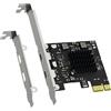 GLOTRENDS U3142CX1 Scheda di espansione PCIe USB C 2 porte 10Gb (USB 3.2 Gen2), Interfaccia PCIe X1