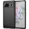 owlhold Cover per Google pixel 7 5G, Custodia Spazzolata e Fibra di Carbonio Morbido Silicone TPU Slim Fit Case, Antiurto, Antigraffio, Antiscivolo, Protezione Grado Militare, Nero