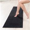 Decomira Tappeto Bagno Antiscivolo | Tappetino bagno super assorbente, lavabile in lavatrice | Per il bagno, la doccia, la vasca da bagno o come tappetino WC | Nero - 50x150 cm