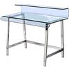 Arreditaly Scrivania PC Computer Soggiorno Tavolo Salotto Sala Da Pranzo Salone Ingresso Consolle in Vetro Temperato Curvato Con Gambe In Acciaio Cromato Design Moderno Elegante Luxury Flatbush 110 x 56 x 90 cm