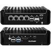 Glovary Mini Firewall PC N150 4 Core (Meglio di N100), 4 x i226V 2.5GbE LAN OPNsense Hardware, Barebone NO RAM NO SSD, Fanless Micro Appliance, AES-NI, 2 xM.2 NVMe Slot, 2 xSATA3.0, USB-C