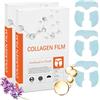 Qixfyze Collagen Film, Cerotti al Collagene Idrosolubili Coreani Maschere Viso, Korean Collagen Firming Mask, Maschera per Fronte e Guance con Soluzione Idratante - Antirughe e Linee Sottili(2 BOX = 6 PAIRS)