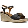 Geox D PANAREA B, Sandalo con Zeppa Donna, Black, 39 EU