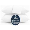 Ali Brothers Set 2 Federe Cuscino 50x80 cm - 100% Cotone Morbido e Traspirante - Antipiega, Antiacaro, Lavabili - Naturale per Letto Singolo o Matrimoniale (BIANCO)
