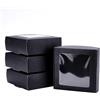 BENECREAT 20 PCS 9.5x9.5x3.5cm Scatole di Carta Kraft Nere con Finestra Trasparente Scatole Regalo Da per Biscotti Da Forno Torta Caramelle Bomboniere