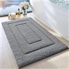 DEXI Tappeto Bagno 50 x 80 cm, Tappetino in Microfibra, Tappeti Assorbente Antiscivolo, Soffice Tappetini Doccia, Lavabile in Lavatrice, Grigio