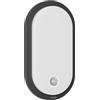 Oktaplex lighting Oktaplex Plato Lampada da esterno con sensore di movimento e interruttore luce fissa, 3000 K, luce bianca calda, 1010 lm, IP65, lampada da parete ovale, antracite, 10,5 W, 230 V