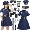 Spooktacular Creations Costume da poliziotta per ragazze, costume da poliziotta per ragazze stile cool dark per travestimenti di Halloween e feste a tema per bambini (grande (10-12 anni))