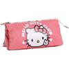 CERDÁ LIFE'S LITTLE MOMENTS Astuccio Hello Kitty con 3 scomparti e cerniere resistenti | Astuccio Hello Kitty grande per ragazze, organizer per articoli scolastici e accessori