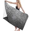 Blue Feather Products, Inc. Telo Mare Microfibra,Glitter Argento Lucido Telo Spiaggia Antisabbia,Grande Coperta Da Spiaggia Portatile Telo Spiaggia Multifunzionale Telo Da Campeggio Mare Picnic 130×80cm
