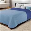 Bifulco Biancheria Malika Home Copriletto Trapuntato Matrimoniale Double Face 245x265 cm - Trapuntino Primaverile Estivo in Microfibra 100% Poliestere - Made in Italy, Imbottitura 100gr/mq (Azzurro/Denim)