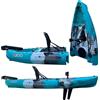 Big Mama Kayak Canoa divisibile da pesca Big Mama Start S300 fishing con propulsione a pinne, timone, seggiolino in alluminio e pagaia (Turchese)