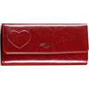 PORRASSO Moda Portafoglio Donna Pelle Portamonete con Protezione RFID Lungo Portafoglio Grande Portafogli con 10 Porta Carte di Credito Rosso