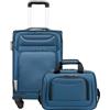 COOLIFE Valigia Cabina Morbida Trolley 58cm e 1 Borsa a Tracolla Grande | Valigia Cabina Morbida TSA & 4 Ruote Spinner, ultraleggera, 1200D idrorepellente - Viaggio Aereo & Affari