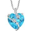 starchenie Collane Donna Argento Sterlina 925 Cuore e delle stelle Blu Zirconi Collane Ciondolo Gioielli Regalo
