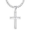 Roheafer Collana Croce Argento 925 da Uomo Collana con Ciondolo Croce con Catena Cubana in Argento da Donna Regali Religiosi Gioielli 46/51/56/61/66/76 Centimetro