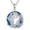 YFN Compleanno Collana in Argento Sterling Albero Della Vita Ciondolo di Cristallo Gioielli Regali per Ragazza Nipote