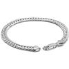 Dankadi Bracciale a Chevron Serpentino Grande 6MM in 925 Argento Sterling 24K Dorato, Catenina Piatta Choker Serpentina 17-23 cm Braccialetto Flessibile a Maglia Tonda Regalo Gioielli Festa per Uomo