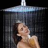 Rozin LED 16 Soffione di Doccia A Pioggia Quadrato Ultra Sottile Sensore di Temperatura 3 Colori Che Cambiano Cromo Lucido In Acciaio Inox