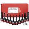 GETLITOOL Set 10PZ 1/2 Inch Bussola a Brugola XZN M5-M18 in Acciaio S2, Corredo di Bussole a Impatto Lungo 78mm per Scanalatura Tripla Quadrata, 10x Bussole Dodecagonali per Avviatore con Valigetta