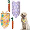 WUERKIYA Bandana per Cani Adorabili e Vestiti per Cani - Set da 2 Pezzi per la Festa di Pasqua con 2 Giocattoli di Carote da 22 cm, Felpa per Cane di Taglia Media, Scaccia Cani