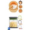 GRIFEMA Bundle of GRIFEMA Carta Forno per Friggitrice ad Aria Calda, Rotonda 100PCS, 16-20 cm, 2.2-4.5L + Ibergrif Taglia Patate a Bastoncino 3 in 1 Taglia Carote Frutta, BPA Free