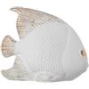 DRW Figura di un pesce di Ceramica in Bianco Sabbia e Oro 37x18x31cm