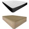 Somnia Descanso Pack Cambria 90 x 190 Pack Materasso viscoelastico Bombay Reversibile + Letto apribile ad alta capacità, colore 90 x 190, legno
