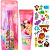 Hadco Princess - Set di 2 spazzolini da denti e dentifricio Princess + 1 dentifricio Princess al gusto fragola da 75 ml. Pacchetto Hadco con foglio adesivo gonfio incluso.