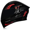 Woljay Casco Moto Modulare Integrato apribile Parasole caschi Doppia Visiera per uomo donna Scooter Adulto DOT ECER22-05 (Count Black Red - Smoke Visor,M)