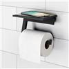 Viverso x add porta rotolo con ripiano, aperto mobile, VA2100MB+VA2400MB, x add nero opaco [Accessori Bagno > Porta Rotolo]