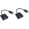 Mikikit 2pezzi Adattatore Video Displayport Maschio Vga Femmina Con Cavo Usb Convertitore Multi-display Per Monitor Aggiuntivi Facile Installazione Senza Alimentazione Esterna Necessaria