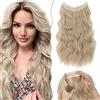 SEGO Extension Capelli Filo Invisibile Estensioni Capelli Finti Per Treccine Mossi Sintetiche Posticci Per Capelli Lunga Ondulati Ricci Donna 50 cm Biondo sabbia e biondo candido
