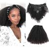 Dsoar 12 Pollici Afro Ricci Clip In Estensione dei Capelli 8pcs/set con 18 Clip 8A Capelli Umani Vergini 120 Grammi/Set