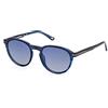 Skechers SE6207 Occhiali da Sole Uomo, Occhiali da Sole Casual Leggeri, Forma Lente Rotonda, Lenti Polarizzate Fumo, Blu Lucido