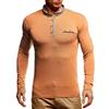 Leif Nelson Polo da uomo a maniche lunghe, slim fit, in cotone, basic da uomo, a maniche lunghe, estive, colore bianco, felpa nera, marrone chiaro, XXL