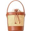 NIUVOO Borsa a secchiello da donna in rattan, borsa a secchiello in paglia di grande capacità, versatile, a tracolla, leggera, alla moda, borsa da spiaggia per viaggi e, Marrone, Taglia unica