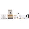 ISAKEN Set di Mobili per Casa delle Bambole in Legno, Casa delle Bambole Mobili in Miniatura Accessori per la Cucina della Casa delle Bambole Bambole Bagno Camera da Letto Mobili per Casa Delle Bambole