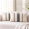 Aisybaklyn Federe de Cuscini 30x50 Cotone e Lino Grigio Copricuscino Moderno Intrecciato Macramè Moderno Fodere Cuscini Cerniera Invisibile per Soggiorno Giardino Sedie