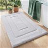 DEXI Tappeto Bagno 60 x 90 cm, Tappetino in Microfibra, Tappeti Assorbente Antiscivolo, Soffice Tappetini Doccia, Lavabile in Lavatrice, Bianco