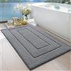 DEXI Tappeto Bagno 60 x 110 cm, Tappetino in Microfibra, Tappeti Assorbente Antiscivolo, Soffice Tappetini Doccia, Lavabile in Lavatrice, Grigio