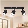 Dehobo Faretti LED Soffitto Orientabili, 3 Faretti da Parete Interno GU10 LED Nero, Moderna da Soffitto per Camera Cucina Barra, Senza Lampadina