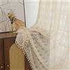 RUIXUAN Tende con fettuccia arricciata, colore beige, con nappe, all'uncinetto, nastro arricciato, per soggiorno, moderno, sistema binario per camera da letto, set da 2 pezzi, 150 x 230 cm